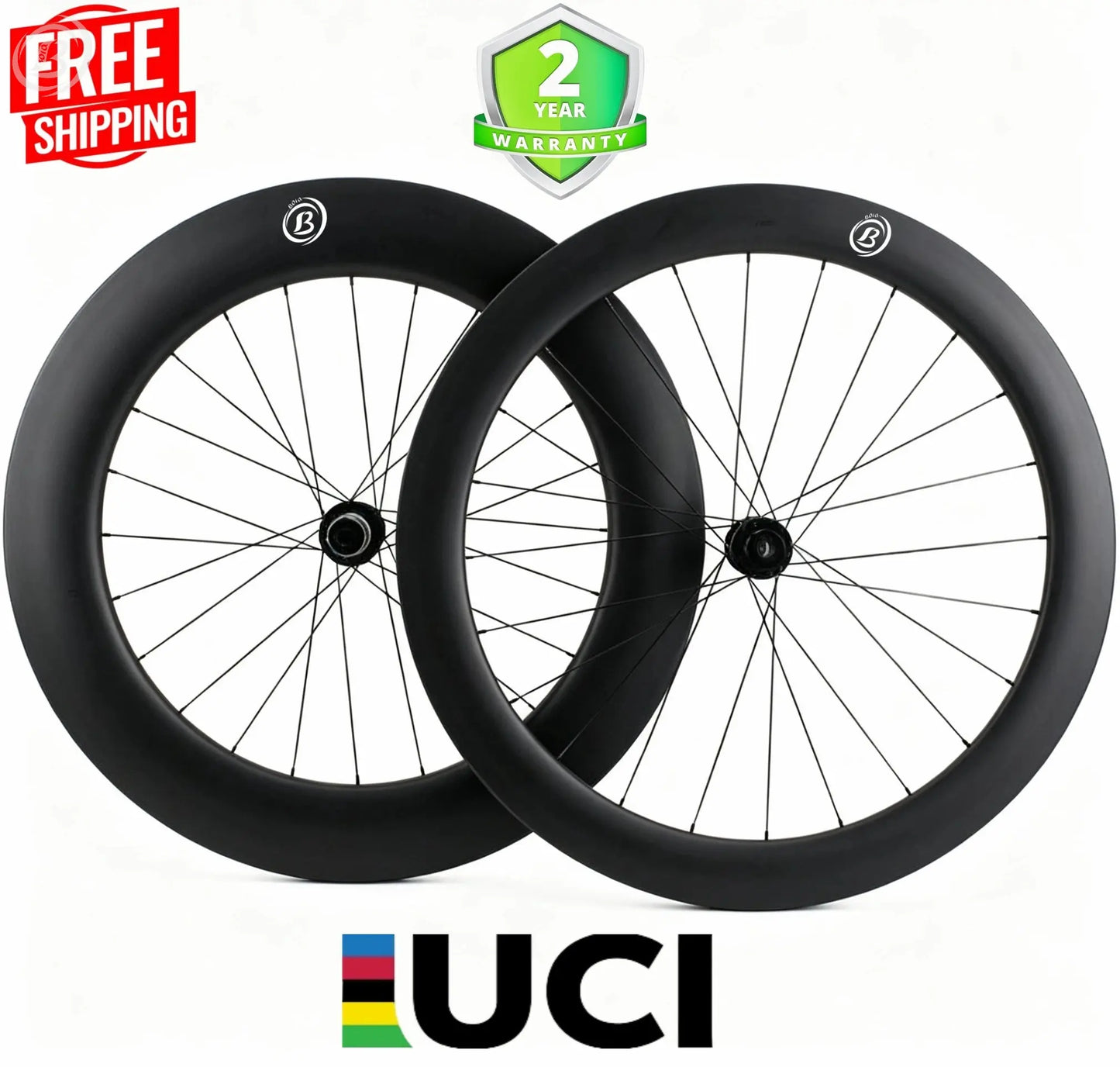 Bola CLA 700C Carbon Triathlon & Time Trial Disc Wheelset – 60mm Front / 88mm Rear, Tubeless Ready, 18/21mm Internal, 25/28mm External, 1700g Carbon Fiber Sporting Goods