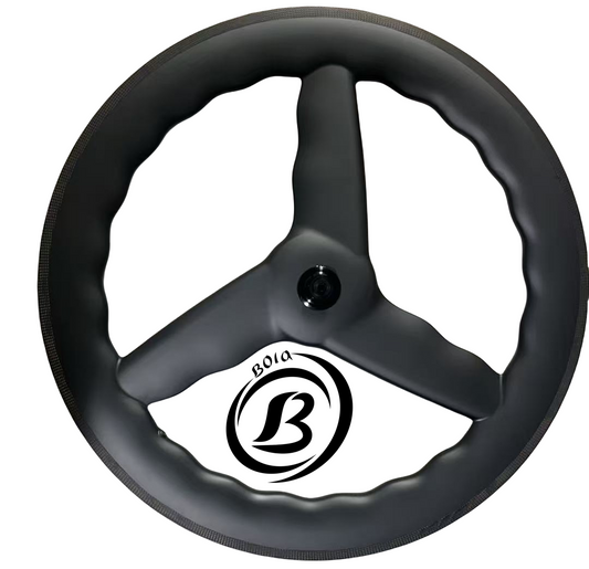 3-Spoke Carbon Front Wheel 700c Tubeless | Triathlon TT Track | 54T Ratchet Hub