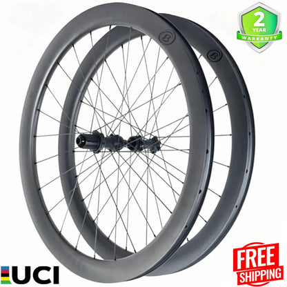 Bola ULT 50R 700C Carbon Disc Wheelset – 50mm, 21/24mm Inner, Tubeless Ready, 1250g Carbon Fiber Sporting Goods