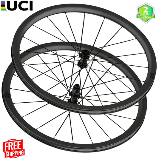 Bola PRO 40R Carbon Disc Wheelset 700C – 40mm Deep, 28/30mm Wide, Tubeless, Flat Carbon Spokes,Ceramic Hub Carbon Fiber Sporting Goods