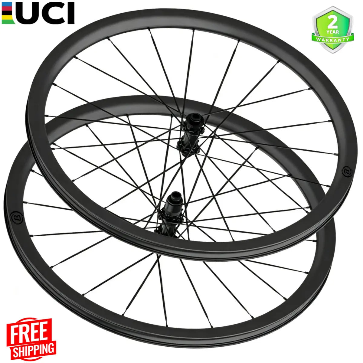 Bola PRO 40R Carbon Disc Wheelset 700C – 40mm Deep, 28/30mm Wide, Tubeless, Flat Carbon Spokes,Ceramic Hub Carbon Fiber Sporting Goods