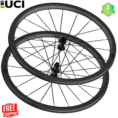 Bola PRO 40R Carbon Disc Wheelset 700C – 40mm Deep, 28/30mm Wide, Tubeless, Flat Carbon Spokes,Ceramic Hub Carbon Fiber Sporting Goods