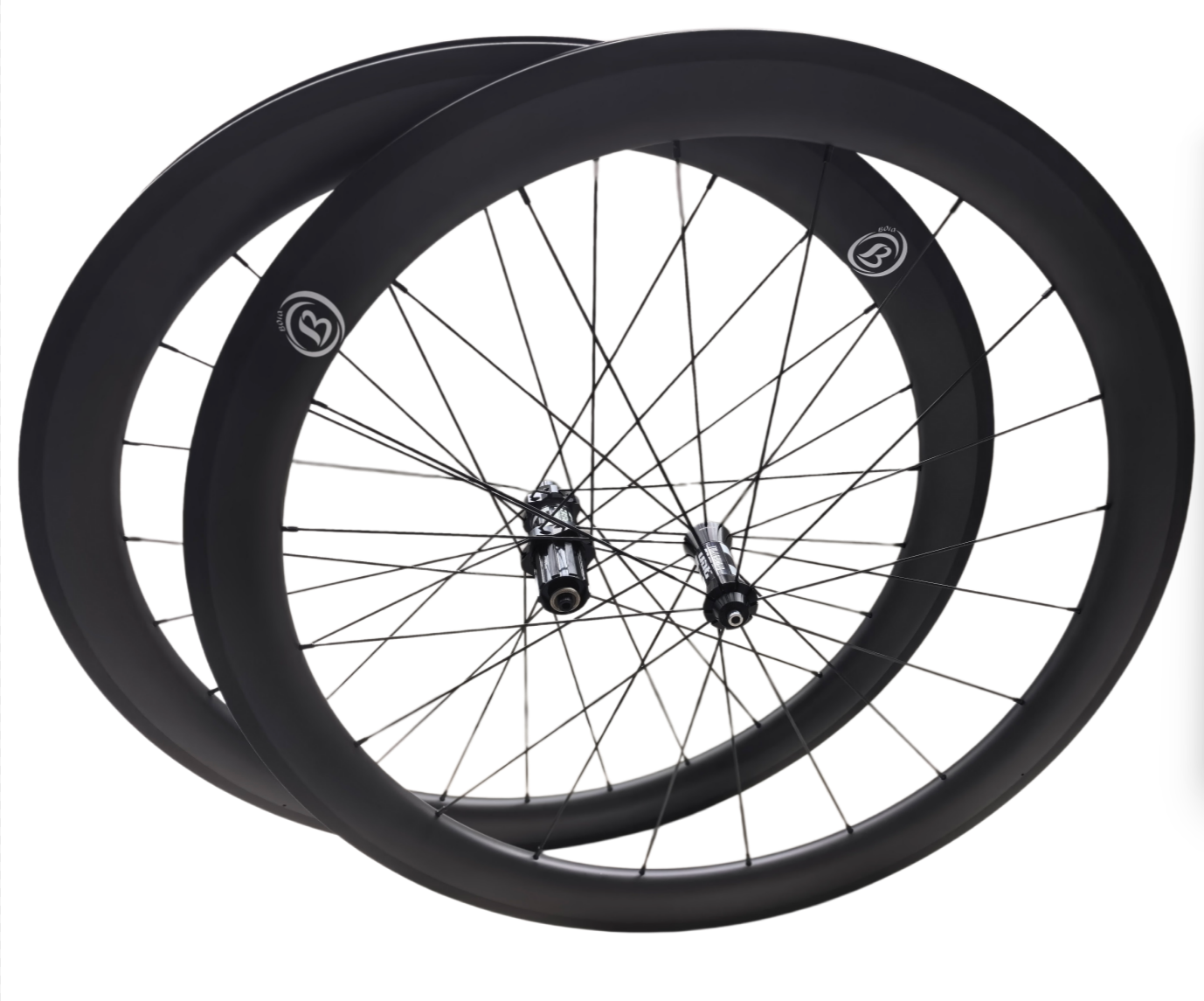 700C Carbon Tubular Wheelset 50mm with DT Swiss 350 Hubs, featuring CX-Ray spokes and a sleek black finish. UCI Certified.