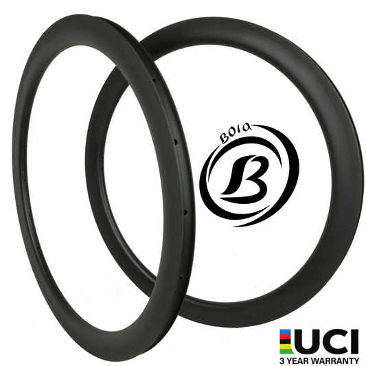 700C Carbon Clincher Rim 50mm, 25mm Wide, U-Shape, 420–460g