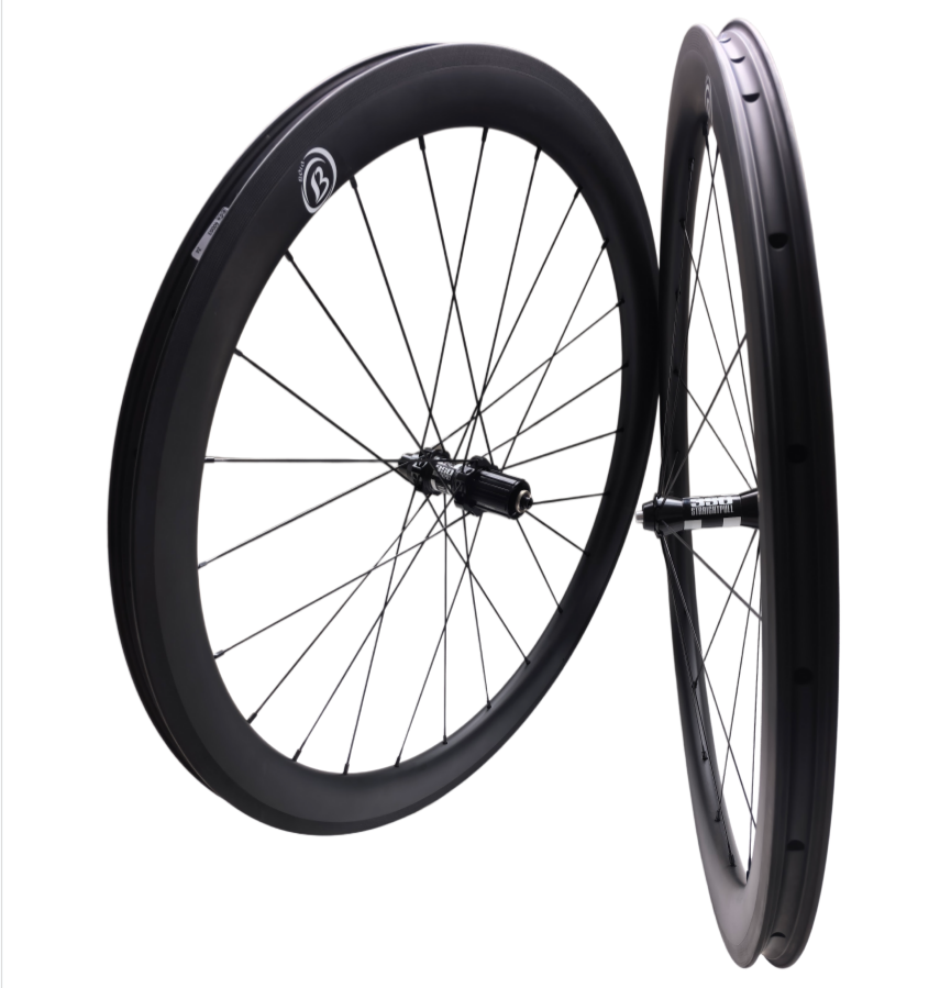 700C 38mm Carbon Rim Brake Wheelset with 25mm width, featuring DT350 hubs and tubeless-ready design.