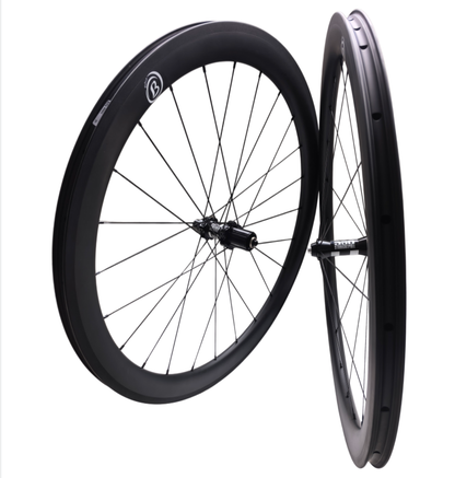 700C 38mm Carbon Rim Brake Wheelset with 25mm width, featuring DT350 hubs and tubeless-ready design.
