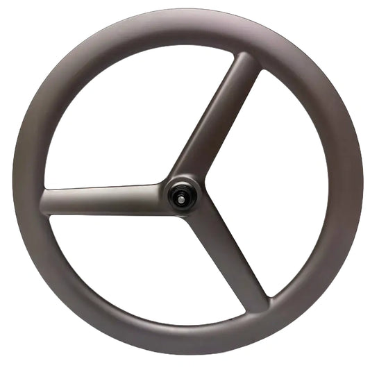 Rueda delantera aerodinámica de carbono BOLA 700c de tres radios | 28 mm de ancho, Tubeless/Pista