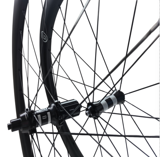38mm Carbon Tubular Road Wheelset featuring DT Swiss 350 hubs, CX-Ray spokes, and 25mm rim brake design.
