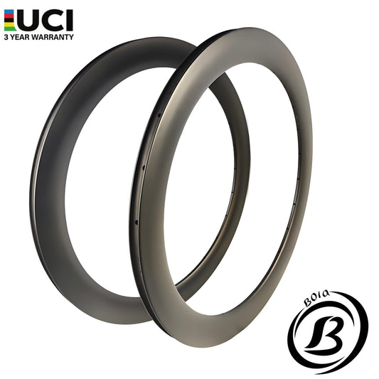 700c Carbon Tubeless Road Rim, 50mm Profile, 28mm Wide – Hook/Hookless | Bola
