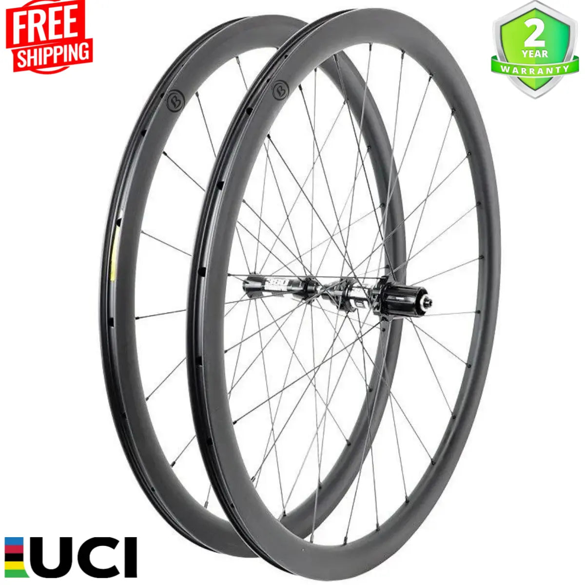 Bola SL 35G Carbon Gravel Wheelset – 700C, 35mm Depth, 36mm Wide, DT Swiss 350, Tubeless, 1330g Carbon Fiber Sporting Goods