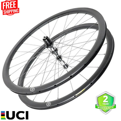 Bola SL 35G Carbon Gravel Wheelset – 700C, 35mm Depth, 36mm Wide, DT Swiss 350, Tubeless, 1330g Carbon Fiber Sporting Goods