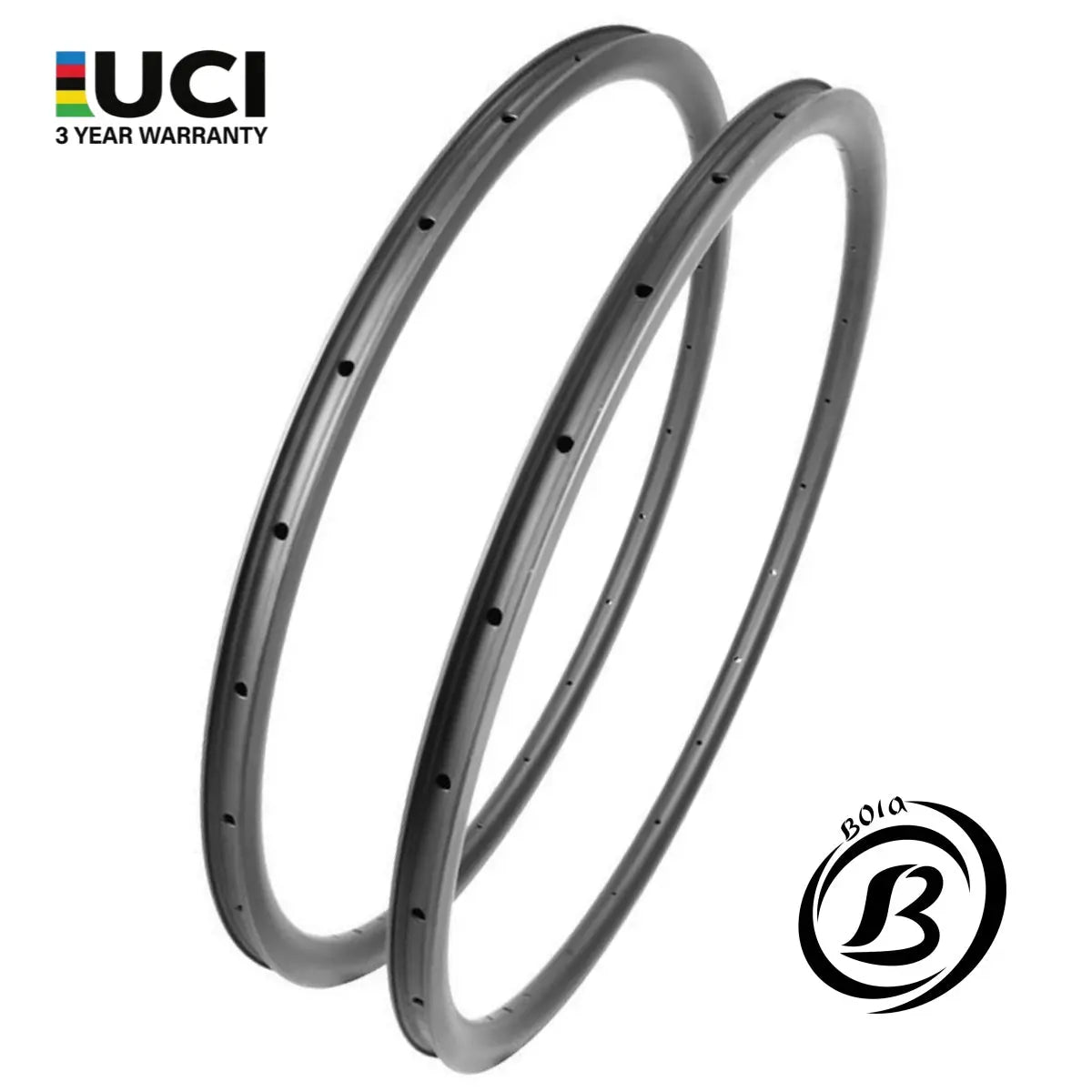 29er Asymmetric Carbon MTB Rim set featuring a 30mm height and 30mm inner width, designed for freeride and enduro use.
