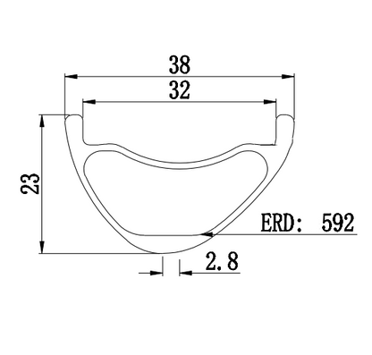 Asymmetric 29" feather light MTB hookless carbon tubeless rims 23mm profile 32mm inner wide XC or AM Bola