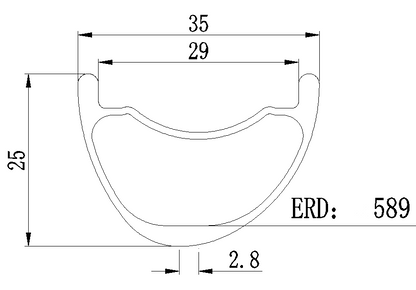 Asymmetric 29er carbon MTB tubeless rims 25mm profile 29mm inner wide for XC or all mountain freeride Bola