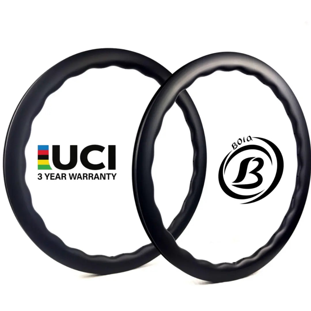 700c 25mm Inner Wide Carbon Road Rim set with 40mm and 45mm depth, featuring a disc brake design and 24 spokes.