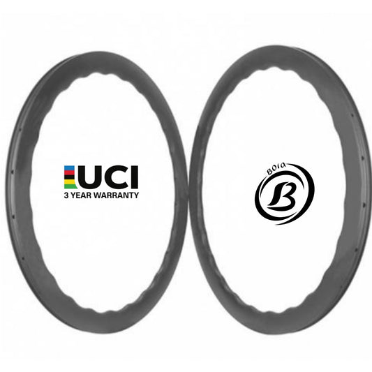 700c 34mm Wide Carbon Road & Gravel Rim | 45mm& 50mm Wavy profile| Disc Brake | 24 Spoke | 385–460g