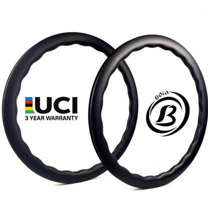 700C Carbon Road Rim set, 28mm wide, 45mm & 50mm depth, designed for disc brakes, featuring 20/24 spokes.