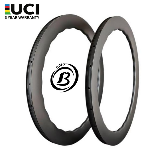 700C Carbon Road Bike Rim 60mm/65mm Wave Aero | 28mm Wide Tubeless | Ultralight 430g