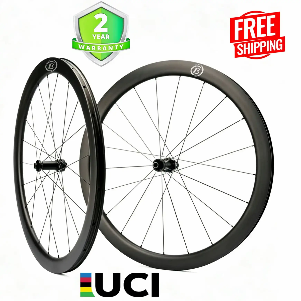 Bola ELT 35G 700C Carbon Gravel Wheelset – 35mm Depth, 36mm Wide, Tubeless, 1250g Carbon Fiber Sporting Goods