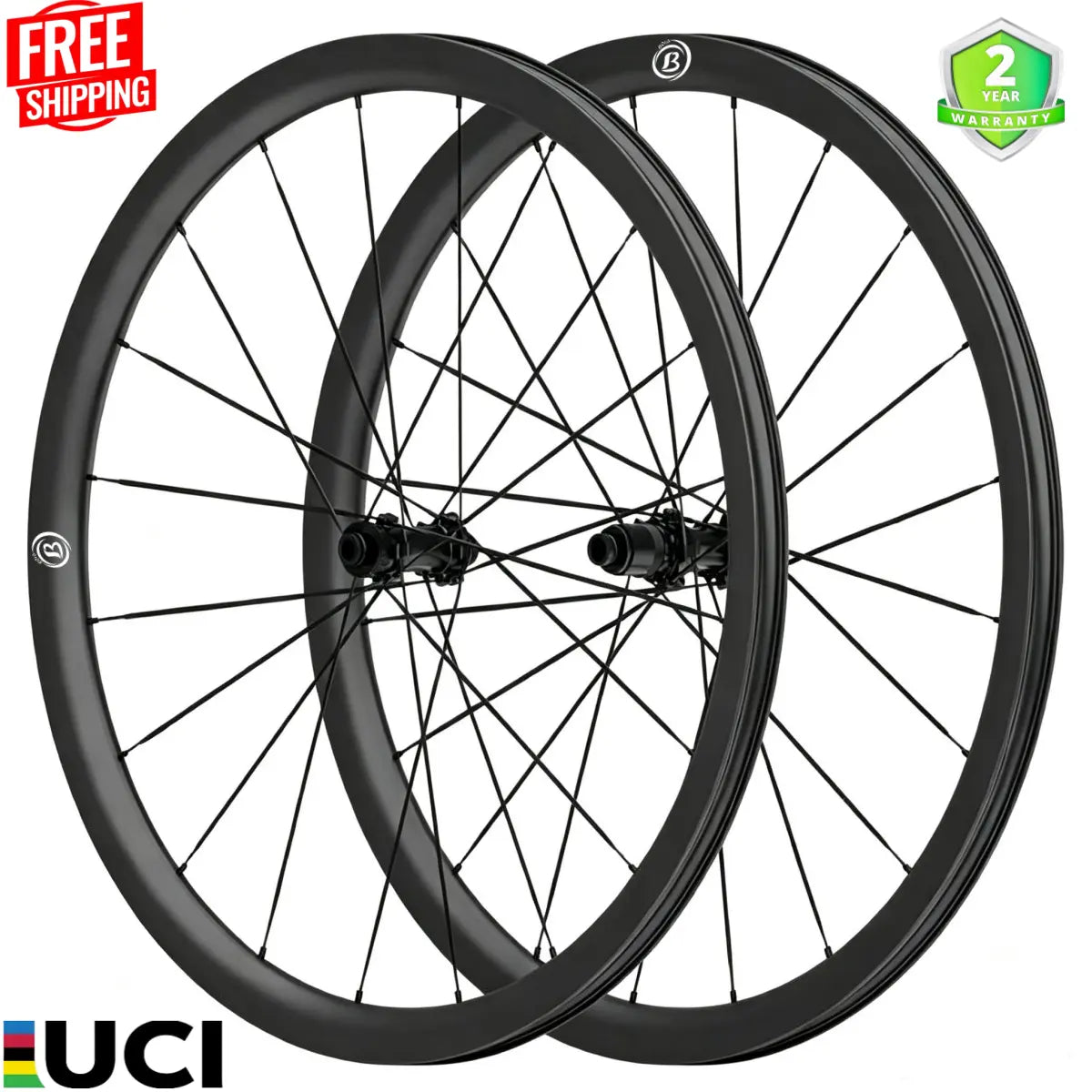 Bola EXT 35G Carbon Gravel Wheelset – 700C, 35mm Deep, 36mm Wide, Tubeless, Carbon Spokes, Ceramic Bearings, 1150g Carbon Fiber Sporting Goods
