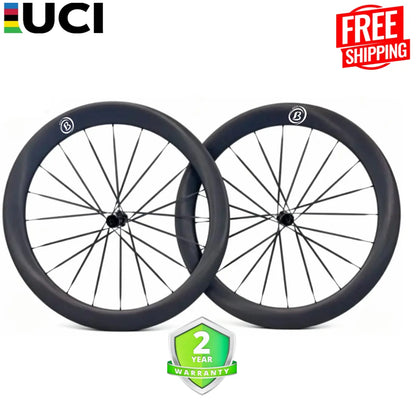 Bola PRO 35G 700C Carbon Gravel Wheelset – 35mm Deep, 36mm Wide, Tubeless, Flat Carbon Spokes, Ceramic Bearings, 1180g Carbon Fiber Sporting Goods