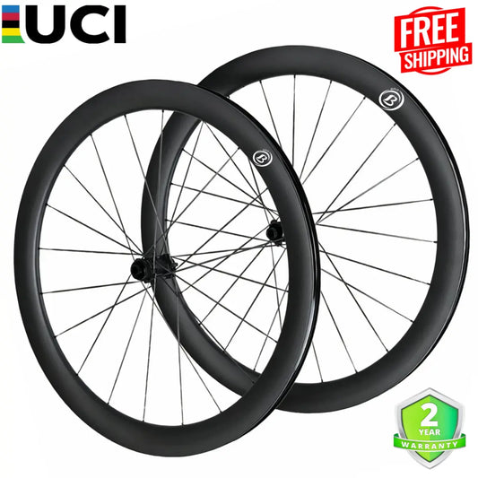 Bola CE 50G 700C Carbon Gravel Wheelset – 50mm Deep, 34-38mm Wide, DT Swiss Hub, Tubeless, Carbon Spokes Carbon Fiber Sporting Goods