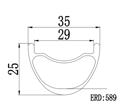 29er MTB superlight velo carbon rim 25mm high 29mm inner wide for cyclocross bola